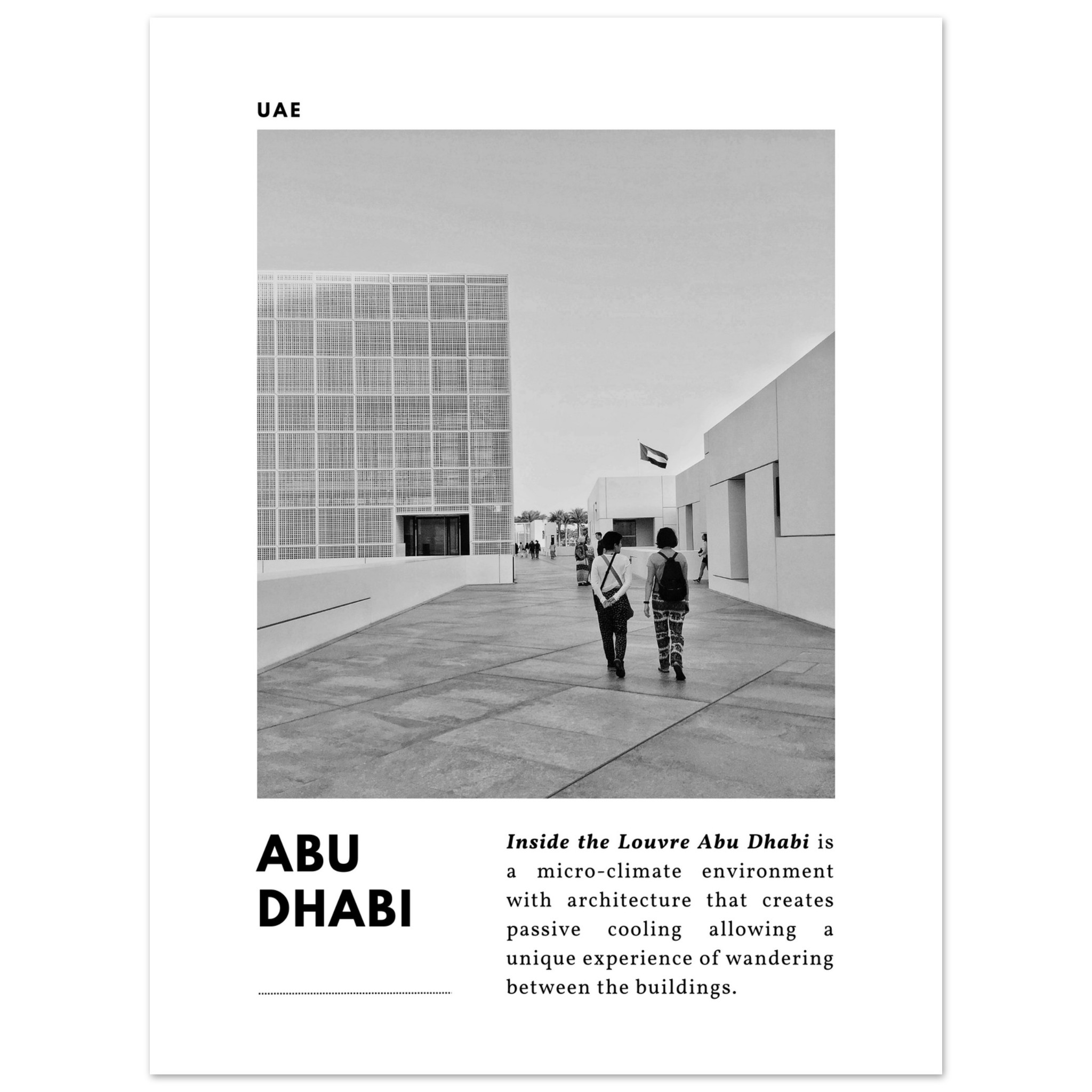 Abu Dhabi Black & White Travel Print